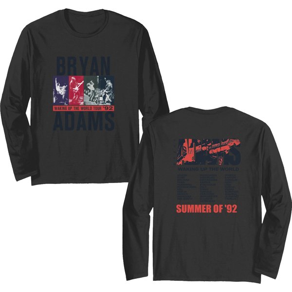 Original Vintage 1992 Bryan Adams Waking Up The World European Tour Double Sided Long Sleeves