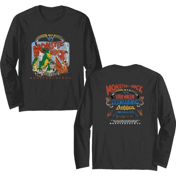 Screen Stars 1988 Monsters Of Rock Tour Double Sided Long Sleeves, Monster Tour '88 Double Sided Long Sleeves-image