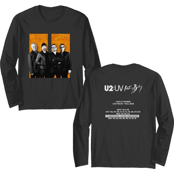 U2 Band Achtung Baby Live At Sphere 2023 Tour Double Sided Long Sleeves, Classic Rock U2 Double Sided Long Sleeves-image