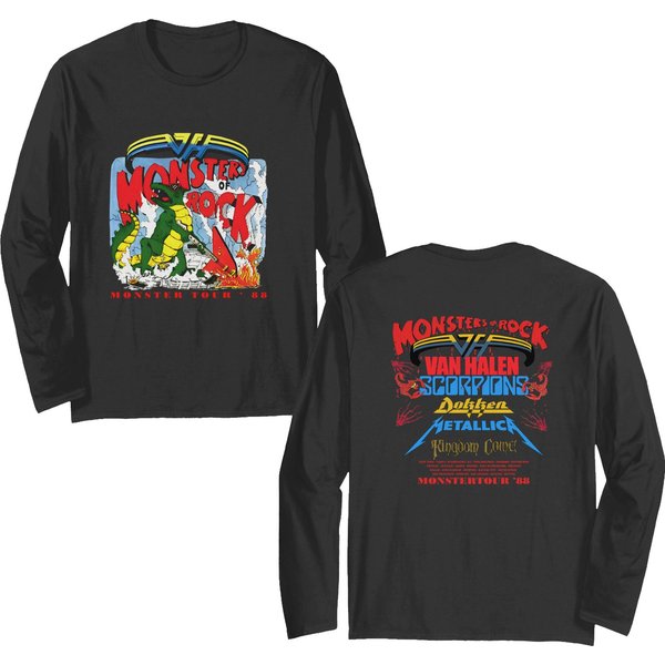 1988 Monsters Of Rock Tour Concert Double Sided Long Sleeves-image