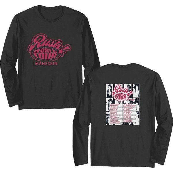 2 Sided Maneskin Rush World Tour 2023 Merch Double Sided Long Sleeves-image