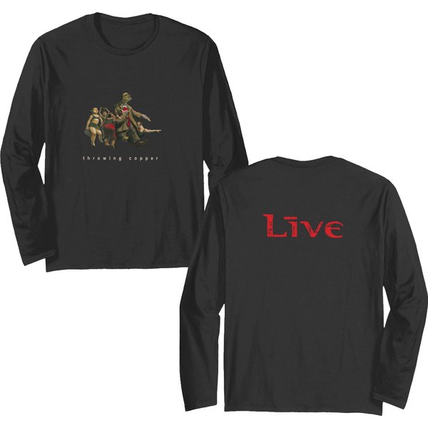 Vintage Live 1994 Throwing Copper Black Concert Double Sided Long Sleeves