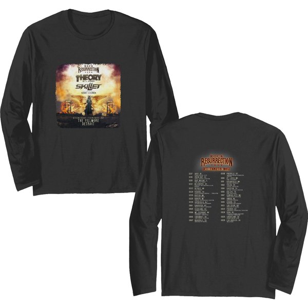 Theory Of A Deadman Rock Resurrection Tour 2023 Both Sides Double Sided Long Sleeves-image