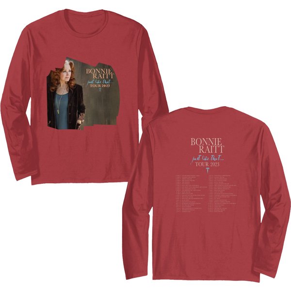 Bonie Raitt Just Like That. 2023 Tour Double Sided Long Sleeves, Bonie Raitt Blues Music Unisex 2 Side Double Sided Long Sleeves
