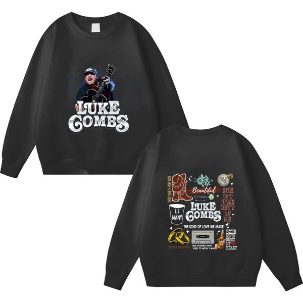 Lukee Comb 2023 World Tour Sweatshirt 2 Side, Lukee Comb Bullhead Sweatshirt, Country Music