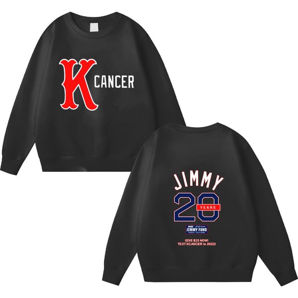 Baseball Boston Red Double Sided Sweatshirts, The Jimmy Fund K Cancer Double Sided Sweatshirts-image