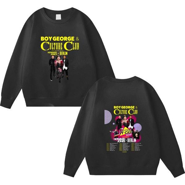 Howard Jones 2023 Tour Double Sided Sweatshirts, Boy George With Culture Club, Boy George Fan Double Sided Sweatshirts
