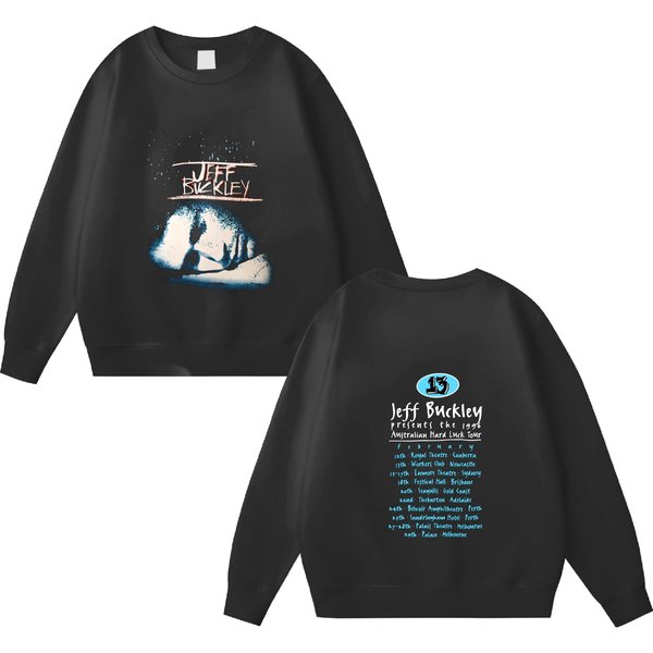 Vintage 1996 Jeff Buckley Hard Luck Tour Double Sided Sweatshirts, 90S Jeff Buckley Concert Tour Double Sided Sweatshirts-image
