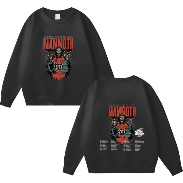 The Mammoth Ii Tour With Nita Strauss 2023 Tour Double Sided Sweatshirts, Mammoth Wvh Band Fan Double Sided Sweatshirts-image