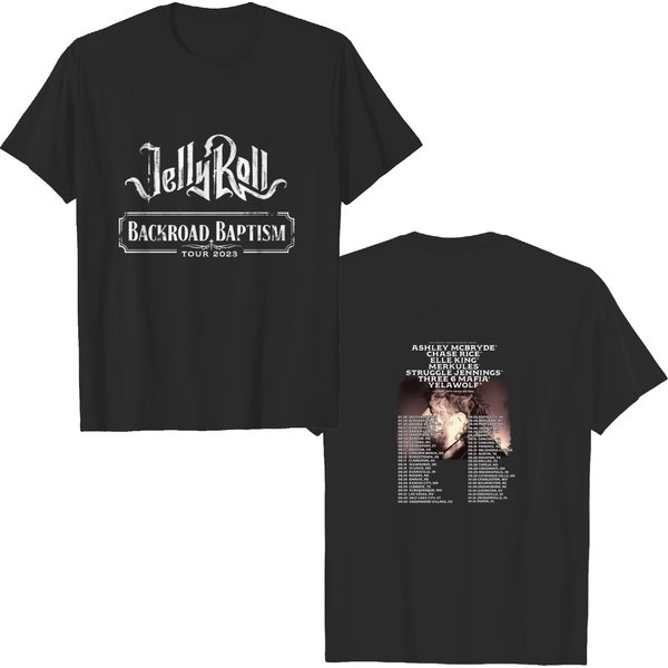 Jelly Roll Backroad Baptism 2023 Tour Shirt - Concert Merchandise-image