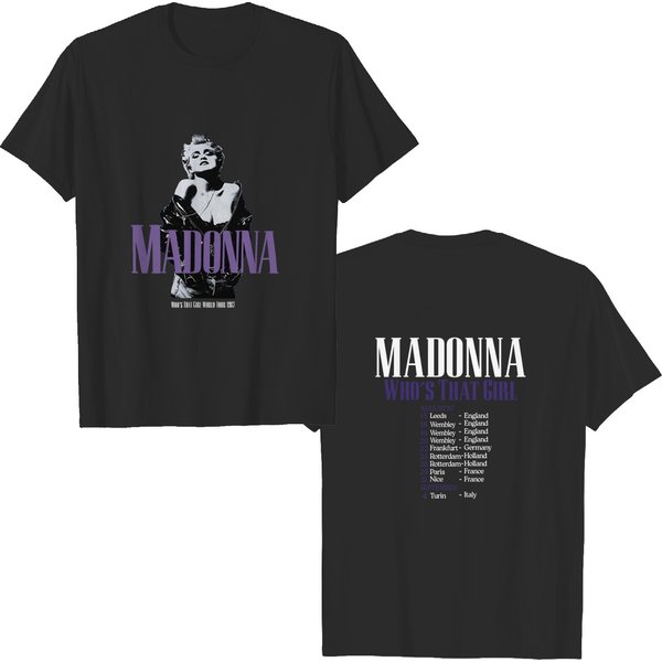 Vintage Unisex 1987 Madonna Whos That Girl World Tour Graphic Shirt-image