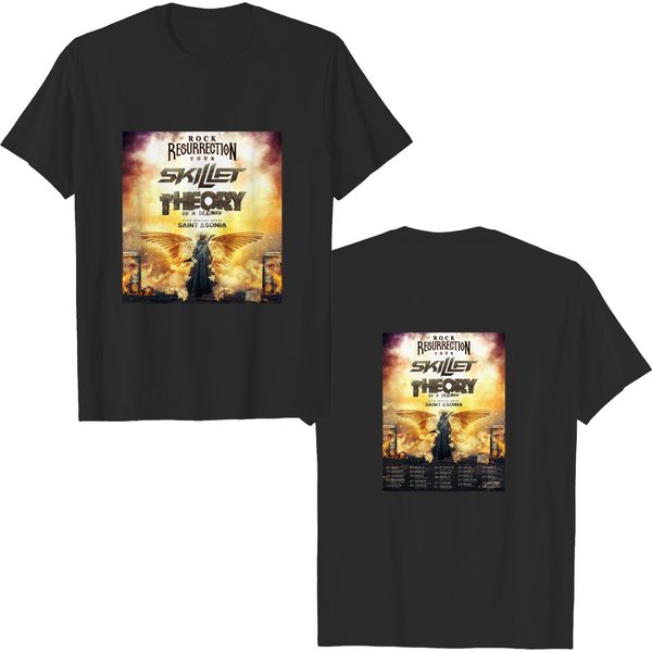 Vintage Rock Resurrection Tour Theory Of A Deadman Skillet T-Shirt, Theory Of A Deadman Shirt-image