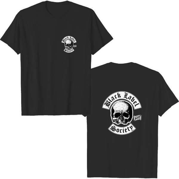 Black Label Society Unisex T-Shirt: Skull Logo Pocket (Black) (Back Print)-image