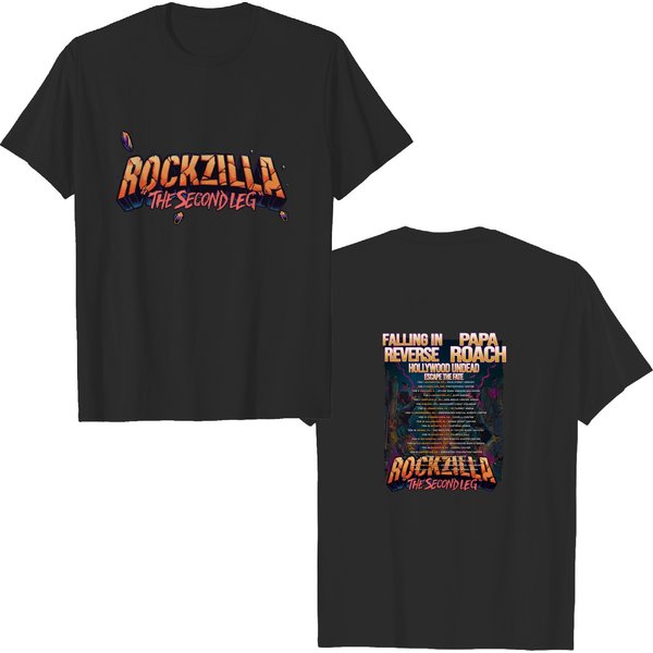 Rockzilla Shirt, The Second Leg Tour 2023 Shirt, Papa Roach Bad Wolves Shirt-image