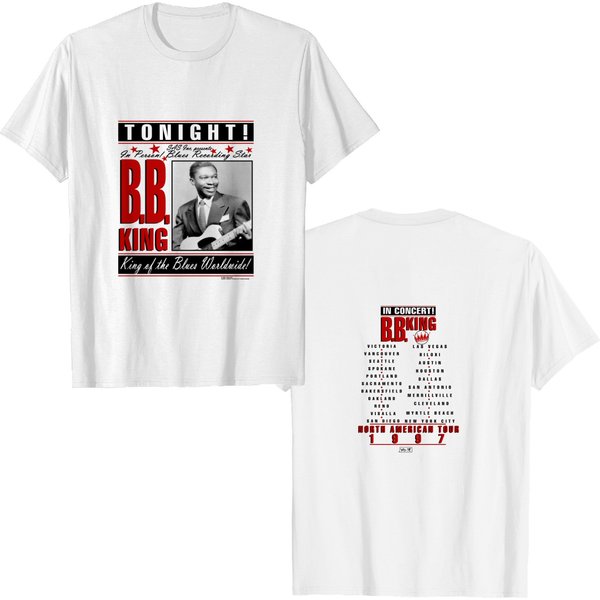 90S B.B. King Show Poster Tour T-Shirt. Vintage 1997 Bb King Blues Worldwide Music City-image
