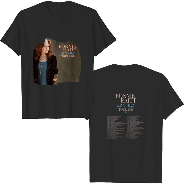 Bonie Raitt Just Like That. 2023 Tour Double Sided T Shirts, Bonie Raitt Blues Music Unisex 2 Side Double Sided T Shirts-image