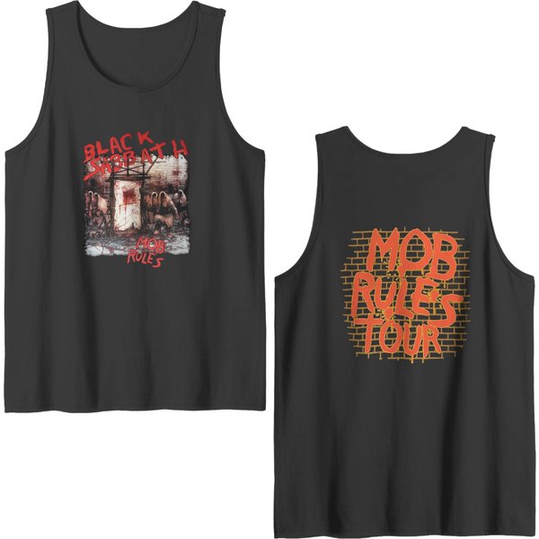 Vintage 90S Black Sabbath Mob Rules Album Couverture Double Sided Tank Tops Double Sided Tank Tops-image