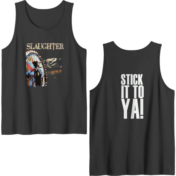 Vintage Slaughter - Stick It To Ya - 1990 Tour Concert Double Sided Tank Tops-image