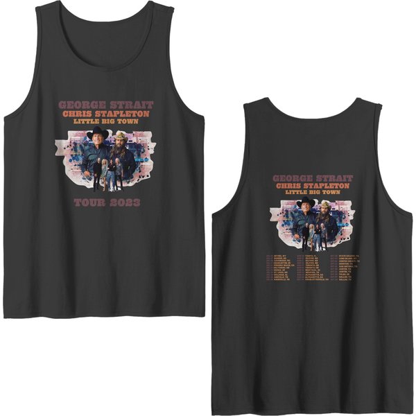 Chris Stapleton Little Big Town Tour Double Sided Tank Tops, Chris Stapleton Country Music Tour 2023 Double Sided Tank Tops-image