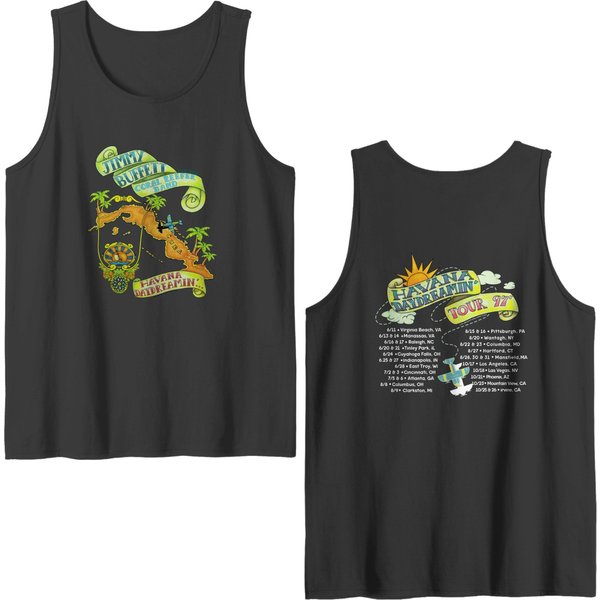 Jimmy Buffet Double Sided Tank Tops Vintage Jimmy Buffet American Singer Songwriter Double Sided Tank Tops Size Xl-image