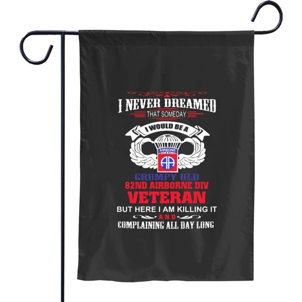 Grumpy Old 82Nd Airborne Division Garden Flags-image