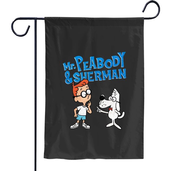 Tribute To Jay Ward Cartoons Mr Peabody And Sherman With Logotype Garden Flags-image