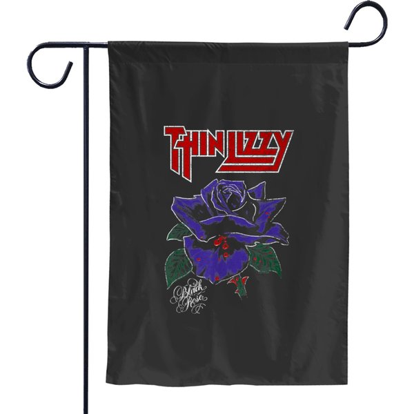 Thin Lizzy Black Rose Color Garden Flags