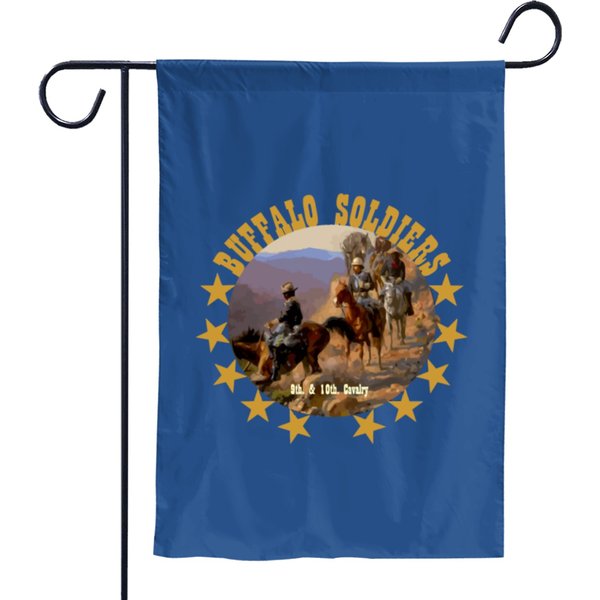 Buffalo Soldiers Tribute 9Th 10Th Cavalry African Garden Flags-image