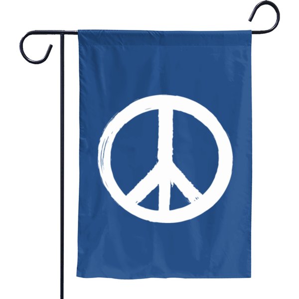 White - Peace Sign Garden Flags-image