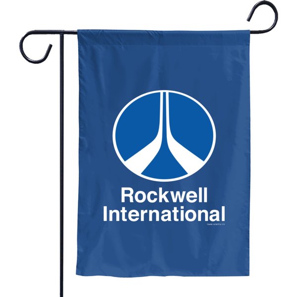 Rockwell International Logo Garden Flags - Defunct Aerospace Company-image