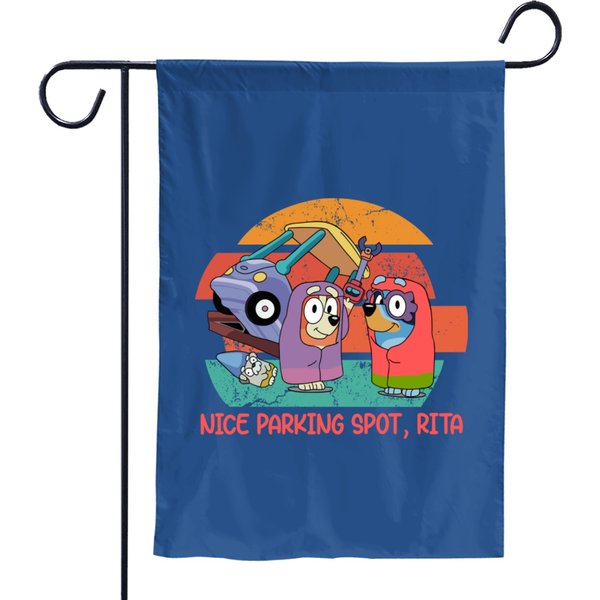 Nice Parking Spot, Rita Garden Flags, Blueydad And Bingo Garden Flags-image