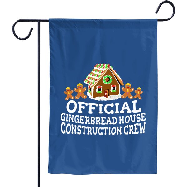 Gingerbread House Construction Crew Gifts Garden Flags-image