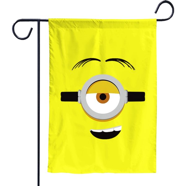 Minions Stuart Face Logo Yellow Garden Flags-image