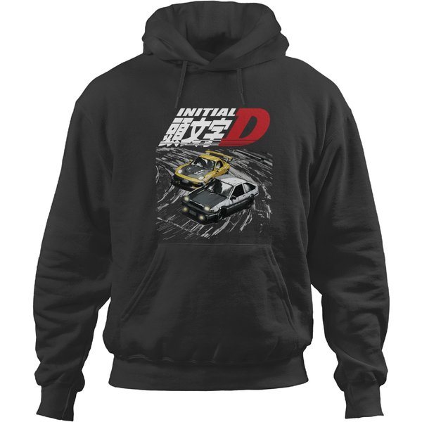 Intial D Downhill Mountain Drifting Ae86 Vs Fd - Initial D - Hoodies-image