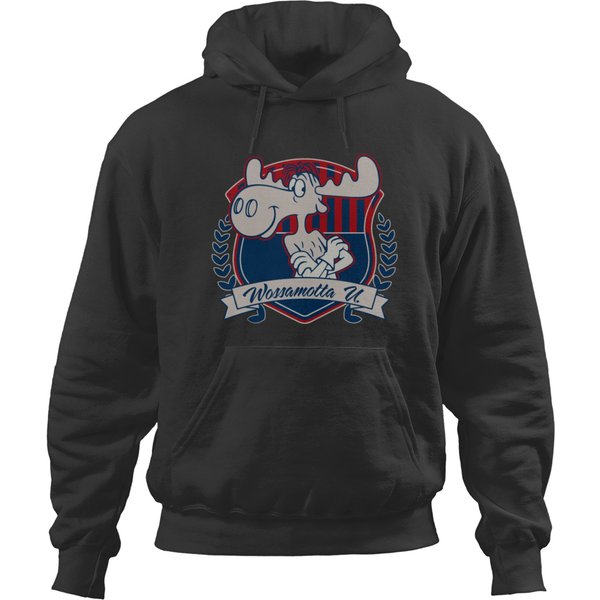 Rocky And Bullwinkle Wossamotta U Crest Graphic Hoodies-image