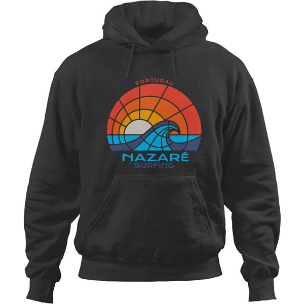 Nazaré Portugal Surfing Beach Hoodies