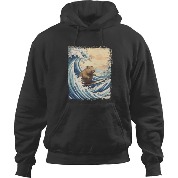 Capybara Funny Capybara Surfing Rodent Funny Hoodies-image