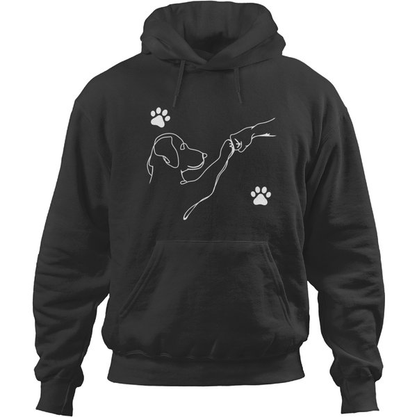 Dog And People Punch Hand Dog Friendship Fist Bump Dog's Paw Hoodies
