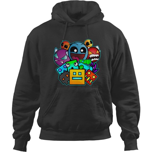 Geometry Dash Old School Gaming | Active Hoodies-image