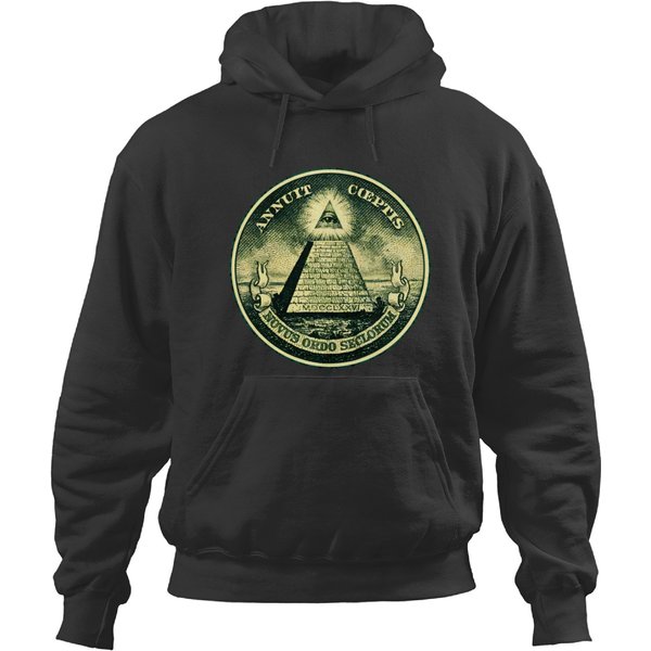 All Seeing Eye, Pyramid, Dollar, Freemason, God Hoodies-image