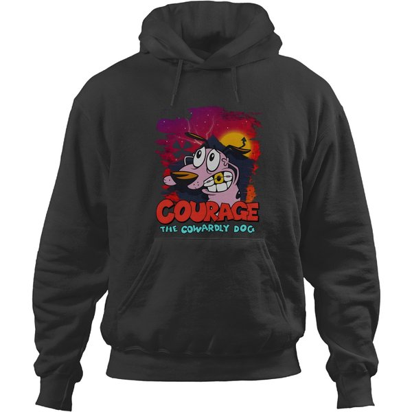 Courage The Cowardly Dog Funny Graphic Unisex Hoodies-image