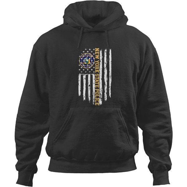 New York State Police American Flag Gift Hoodies Hoodies-image