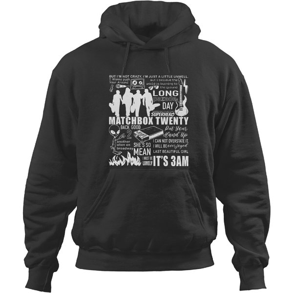 Matchbox Twenty Doodle Art Hoodies, Vintage Matchbox Twenty Merch Lyric Album-image