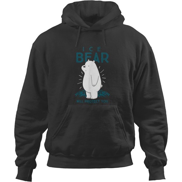 Cn We Bare Bears Ice Bear Will Protect You Graph Hoodies-image