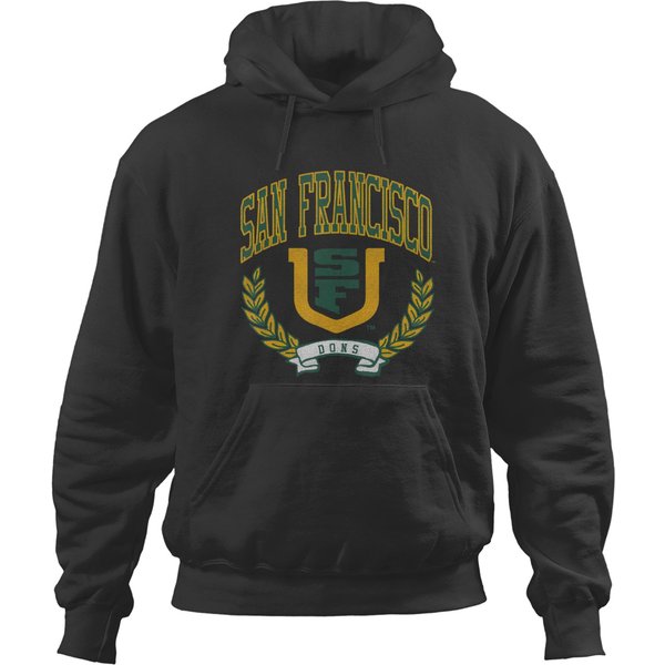 San Francisco Dons Vicory Vinage Logo Officially Licensed Shir Hoodies