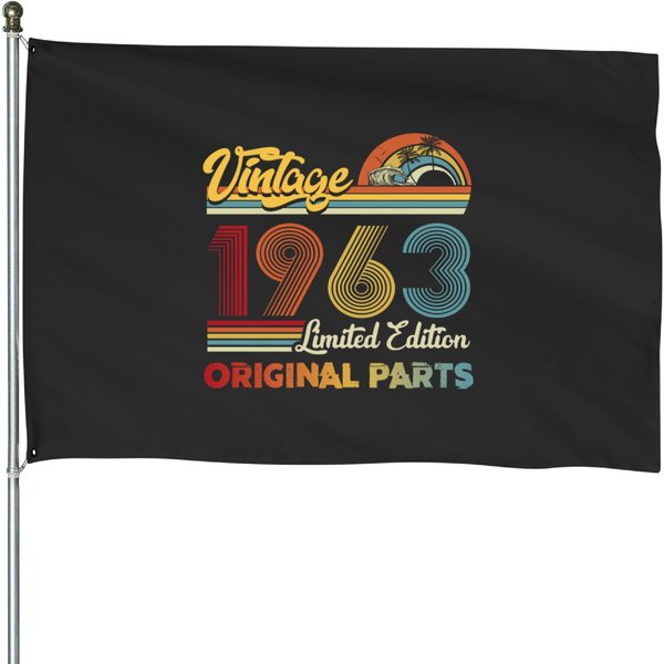 Vintage 1963 60Th Birthday House Flags-image