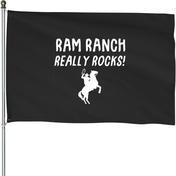 Ram Ranch Really Rocks House Flags-image