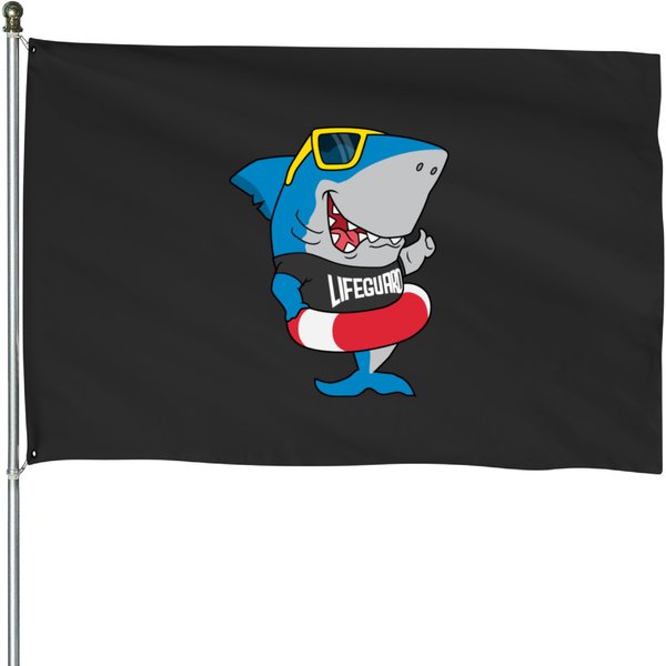 Shark The Lifeguard House Flags-image