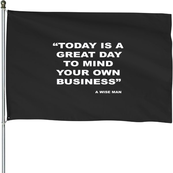 Mind Your Own Business Karma Comic Beach Long House Flags-image