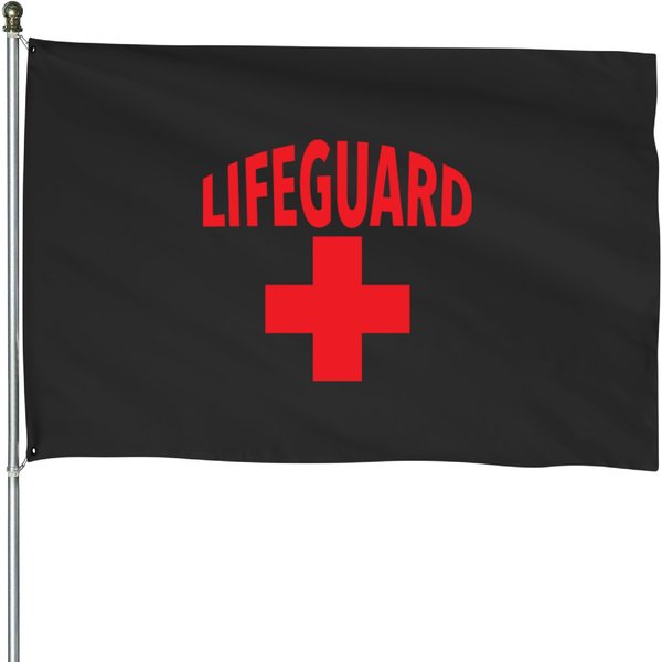 Lifeguard Mens White T Performance Upf Uv 50 Beach Pool Swimming House Flags-image